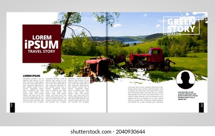 Folheto modelo folheto com fundo paisagem natureza