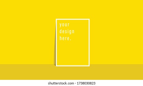 Brochure template flyer Simple yellow color background for business design