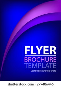 Brochure template flyer vector blue and purple background with space for artwork design