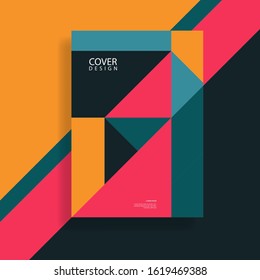 Brochure template with geometric shapes. - Vector.