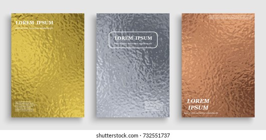 Brochure template with gold and silver background. cover backdrop for banner or poster design