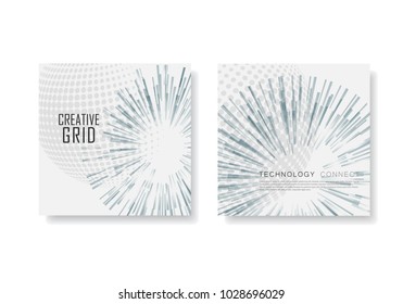 Brochure template with halftone design. Annual report, magazine, flyer or presentation in A4 size.