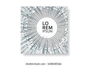 Brochure template with halftone design. Annual report, magazine, flyer or presentation in square size