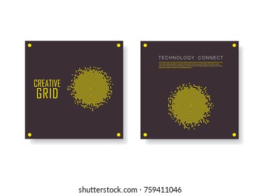 Brochure template with halftone design. Annual report, magazine, flyer.