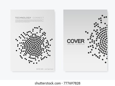 Brochure template with halftone design. Annual report, magazine, flyer in A4 size