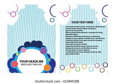 Brochure Template Illustrator ,magazine Template Design A4 Cover Layout For Kids Report Kids Brochure , Magazine Template Design Vector Eps10, A4 Brochure