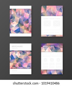 Brochure template layout with abstract polygonal background
