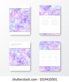 Brochure template layout with abstract polygonal background
