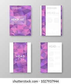 Brochure template layout with abstract polygonal background