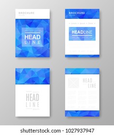 Brochure template layout with abstract polygonal background