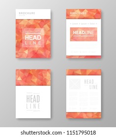 Brochure template layout with abstract polygonal background