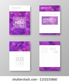 Brochure template layout with abstract polygonal background