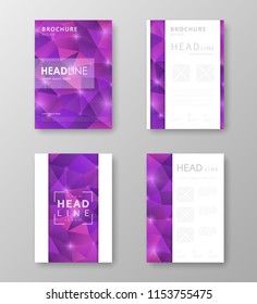 Brochure template layout with abstract polygonal background