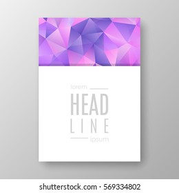 Brochure template layout with abstract polygonal background