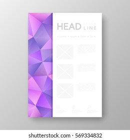 Brochure template layout with abstract polygonal background