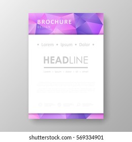 Brochure template layout with abstract polygonal background