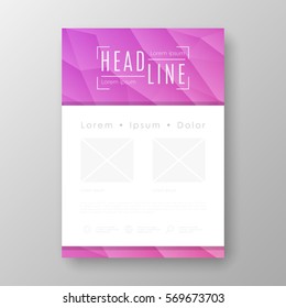 Brochure template layout with abstract polygonal background