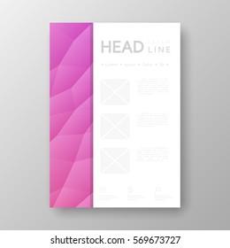 Brochure template layout with abstract polygonal background