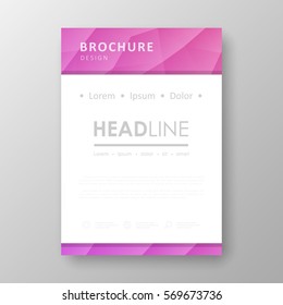 Brochure template layout with abstract polygonal background