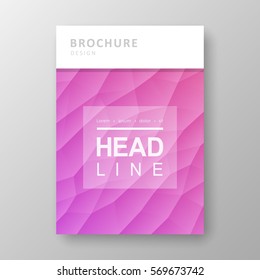 Brochure template layout with abstract polygonal background