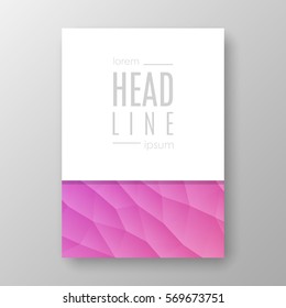 Brochure template layout with abstract polygonal background