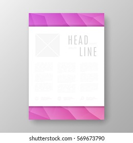Brochure template layout with abstract polygonal background