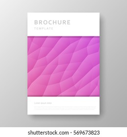 Brochure template layout with abstract polygonal background