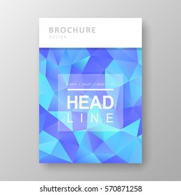 Brochure template layout with abstract polygonal background