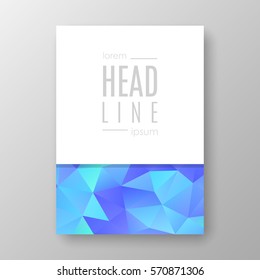 Brochure template layout with abstract polygonal background