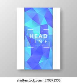 Brochure template layout with abstract polygonal background