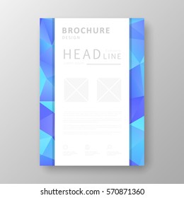 Brochure template layout with abstract polygonal background