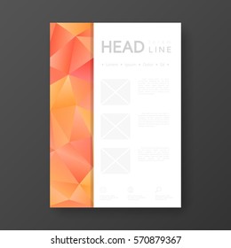 Brochure template layout with abstract polygonal background