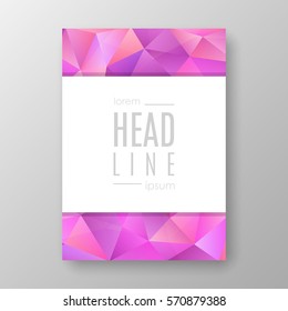 Brochure template layout with abstract polygonal background