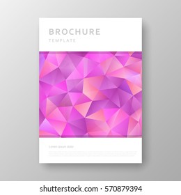 Brochure template layout with abstract polygonal background
