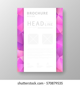 Brochure template layout with abstract polygonal background