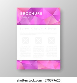 Brochure template layout with abstract polygonal background