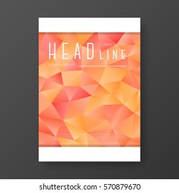 Brochure template layout with abstract polygonal background