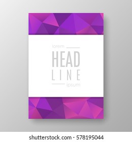 Brochure template layout with abstract polygonal background