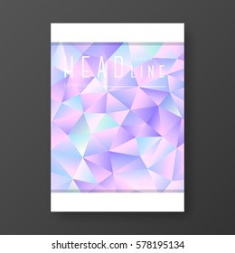Brochure template layout with abstract polygonal background