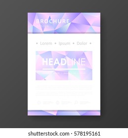 Brochure template layout with abstract polygonal background