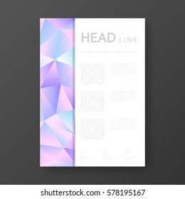 Brochure template layout with abstract polygonal background