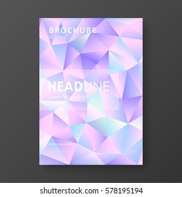 Brochure template layout with abstract polygonal background