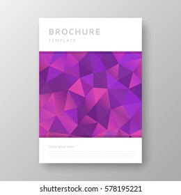 Brochure template layout with abstract polygonal background