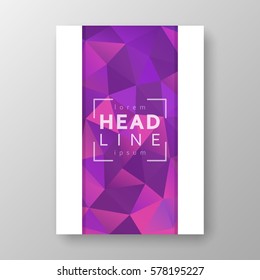 Brochure template layout with abstract polygonal background