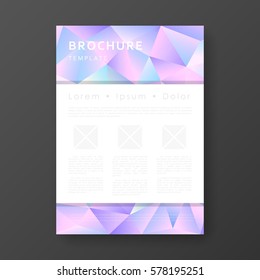 Brochure template layout with abstract polygonal background