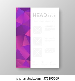 Brochure template layout with abstract polygonal background