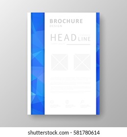 Brochure template layout with abstract polygonal background