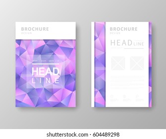 Brochure template layout with abstract polygonal background