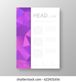 Brochure template layout with abstract polygonal background