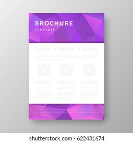 Brochure template layout with abstract polygonal background